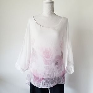 Elena Baldi Italy Silk Watercolor Tank Blouse S